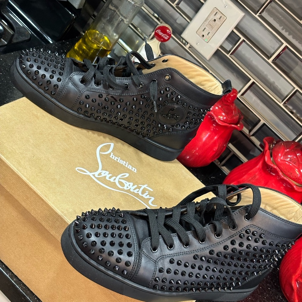 Christian Louboutin Black Studded Men's Shoes